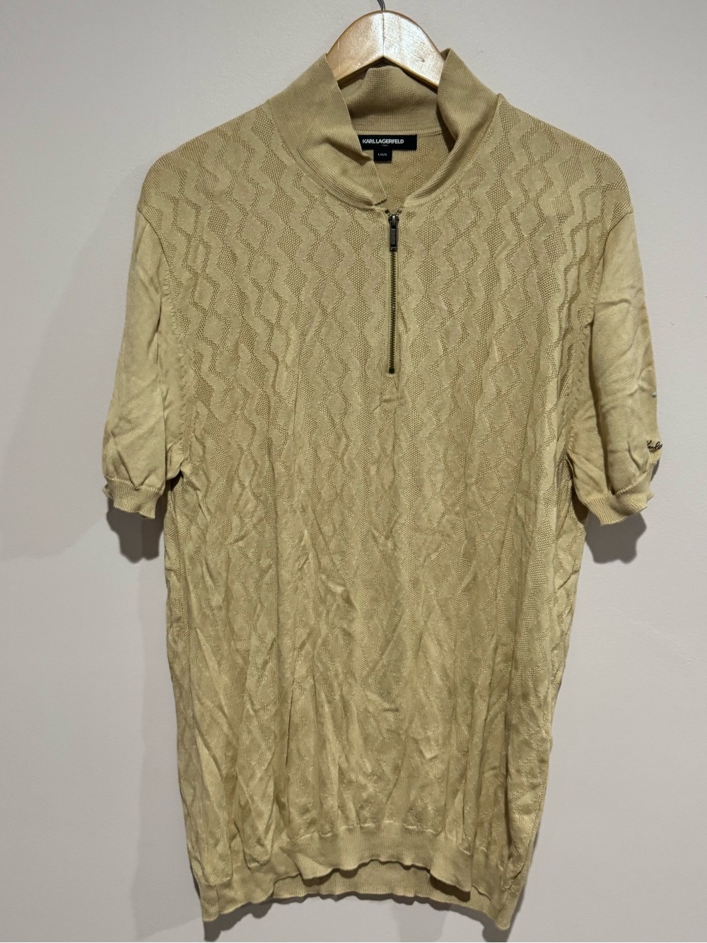 Karl Lagerfeld Tan Thin Sweater Shirt Large